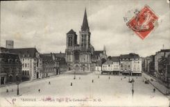 CPA Lisieux La Place Thiers et la Cathedrale 