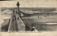 CPA Trouville La Jetee et la Plage a Maree Basse 