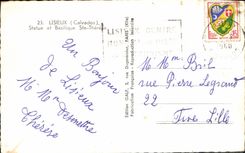 CPA Lisieux Calvados Statue et Basilique Ste Therese 