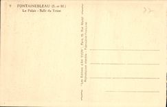 CPA Fontainebleau S et M Le Palais Salle du Trone