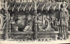CPA Cathedrale de Chartres Fragment au Tour du Choeur XVI siecle Sommeil de Saint Joseph Adoration d