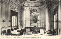 CPA Dreux l'Hotel de Ville Salle du Conseil Municipal 
