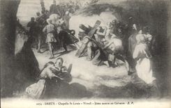 CPA Dreux Chapelle St Louis Vitrail Jesus monte au Calvaire 