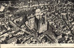 CPA Chartres vue generale prise en avion a 100 metres 
