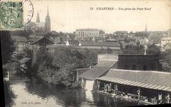 CPA Chartres vue prise du Pont Neuf Lavoir