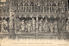 CPA Cathedrale de Chartres Fragment du Tour du Choeur XVI siecle 