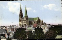 CPA Chartres Vue generale de la Cathedrale cote Sud 