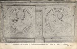 CPA Cathedrale de Chartres Detail du Soubassement de la Cloture du Choeur XVI siecle 