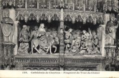 CPA Cathedrale de Chartres Fragment du Tour du Choeur 