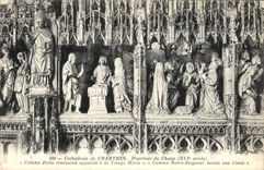 CPA Cathedrale de Chartres Pourtour du Choeur XVI siecle Comme Jesus ressuseite a la Vierge Marie Co