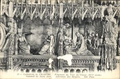 CPA Cathedrale de Chartres Fragment du Tour du Choeur XVI siecle Sommeil de Saint Joseph Adoration d