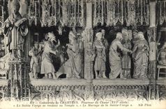 CPA Cathedrale de Chartres Pourtour du Choeur XVI siecle La Sainte Vierge se rendant au Temple Le Ma