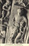 CPA Cathedrale de Chartres Esther aux genoux du roi Portail Nord XIII siecle 