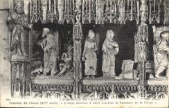 CPA Cathedrale de Chartres Pourtour du Choeur XVI siecle l'Ange annonee a Saint Jaqchim la Naissance