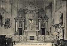 CPA Anet E et L Interieur de l'Eglise La Nef 