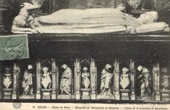 CPA Bourg Eglise de Brou Mausolee de Marguerite de Bourbon Statue de la princesse et pleureuses 