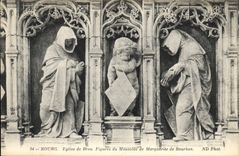 CPA Bourg Eglise de Brou Figures du Mausolee de Marguerite de Bourbon 