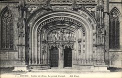 CPA Bourg Eglise de Brou Le Grand Portail 