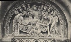 CPA Strasbourg Tympan du Portail du Transept Sud La Mort de la Vierge 