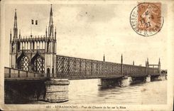 CPA Strasbourg Pont du Chemin de Fer sur le Rhin 