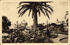 CPA Cote d'Azur Artistique Nice Un coin des jardins 