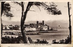 CPA Antibes et la chaine des Alpes neigeuses 