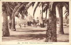CPA Nice Palais de la Jetee a travers les Palmiers 