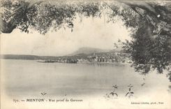 CPA Menton Vue prise de Garavan 