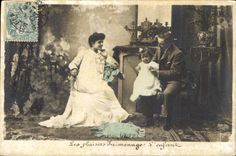 CPA Ses plaisirs du menage l'enfant Femme