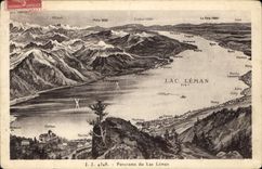 CPA Panorama du Lac Leman 