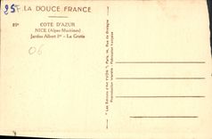 CPA La Douce France Cote d'Azur Nice Alpes Maritimes Jardin Albert Ier la grotte 
