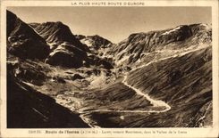 CPA La Plus Haute Route d'Europe Route de l'Iseran Lacets Versant Maurienne dans le Vallo de la Lent