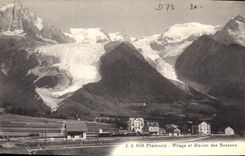 CPA Chamonix Village et Glacier des Bossons 