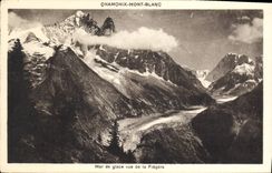 CPA Chamonix Mont Blanc Mer de Glace vue de la Flegere 
