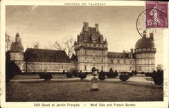 CPA Chateau de Valencay cote Ouest et Jardin Francais 