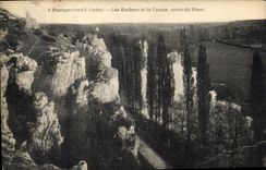 CPA Fontgombault Indre les Rochers et la Creuse route du Blanc 