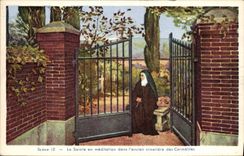 CPA Scene 12 la Sainte en meditation dans l'ancien cimetiere des Carmelites 