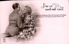 CPA J'ai lu dans vos yeux Femme