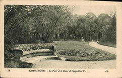 CPA Compiegne le Parc et le Banc de Napoleon I 
