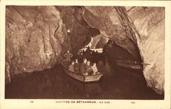 CPA Grottes de Betharram le Lac Bateau