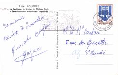 CPA Lourdes La Basilique la Grotte le Chateau Fort la Benediction des Malades et l'Apparition 