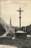 CPA les Hautes Pyrenees Lourdes Croix des Bretons et Basilique 