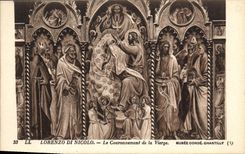 CPA Lorenzo di Nicolo le Couronnement de la Vierge Musee Conde Chantilly 