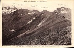 CPA Les Pyrenees Illustrees Superbagneres La Chaine des Pics 