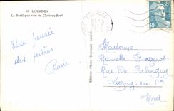 CPA Lourdes la Basilique vue du Chateau Fort 