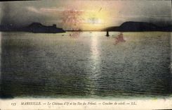 CPA Marseille Le Chateau d'If et les Iles du Frioul Coucher de soleil 
