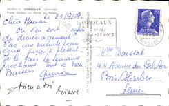 CPA La Cigogne Bordeaux Gironde Porte Caillau ou Porte du Palais 