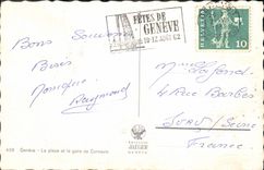 CPM Geneve La place et la gare de Cornavin 