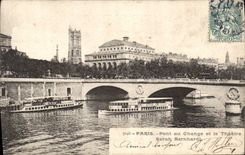 CPA Paris Pont au Change et le Theatre Sarah Bernhardt 