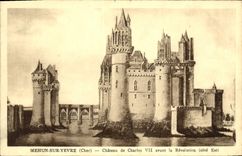 CPA Mehun sur Yevre Cher Chateau de Charles VII avant la Revolution cote Est 